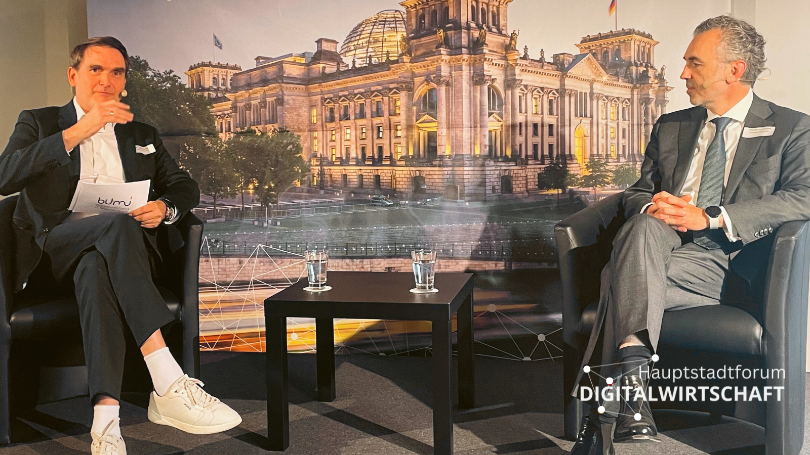 Zukunftsdialog: BITMi-Präsident Dr. Oliver Grün (links) und Thomas Jarzombek, Parlamentarischer Staatssekretär beim Bundesminister für Digitales und Staatsmodernisierung