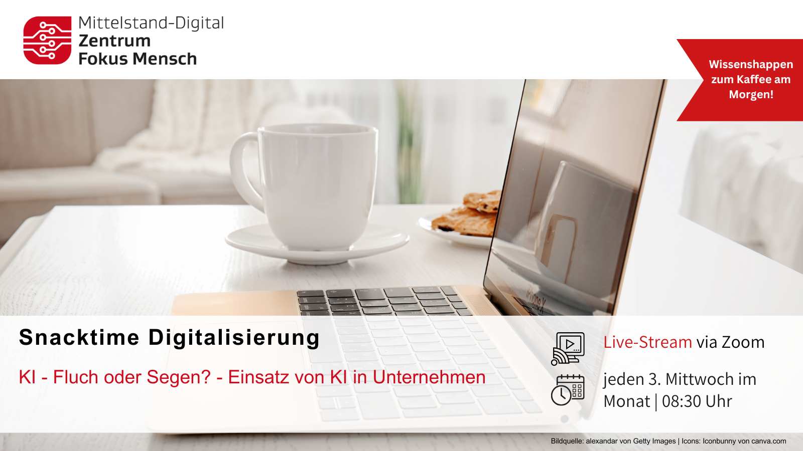 Snacktime Digitalisierung "KI - Fluch oder Segen? - Einsatz von KI in Unternehmen"