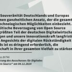 BITMi bei der öffentlichen Anhörung des Ausschusses für Digitales zum Thema "Open Source"